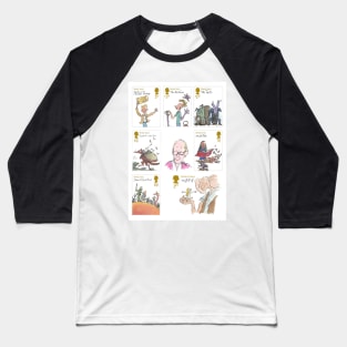 Roald Dahl Stamp collection Art Baseball T-Shirt